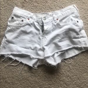 White lucky brand jean cutoff shorts